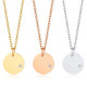 Wholesale Stainless Steel Engravable Disc Necklace Gold