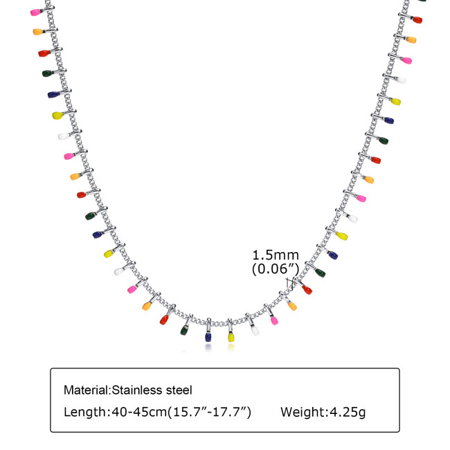 Wholesale Stainless Steel Colorful Match Necklace