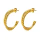 Wholesale Stainless Steel Rope Twist C Hoop Earrings