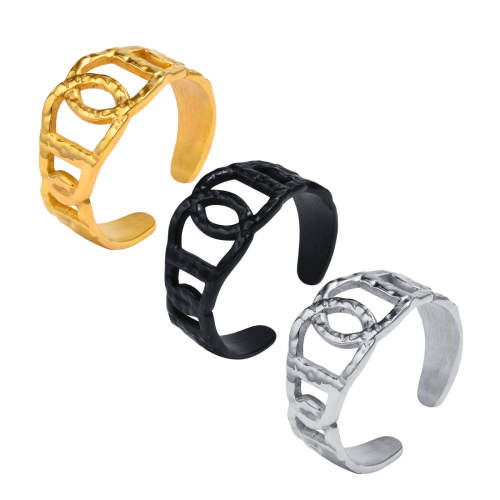 Wholesale Stainless Steel Hammered Link Open Ring