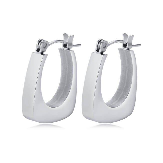 Wholesale Stainless Steel Fashion Geometric Hoop Earrings