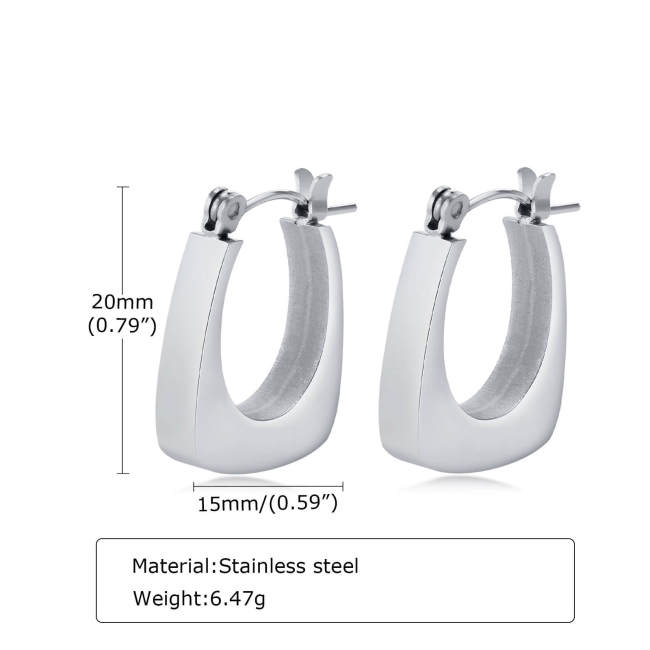 Wholesale Stainless Steel Fashion Geometric Hoop Earrings