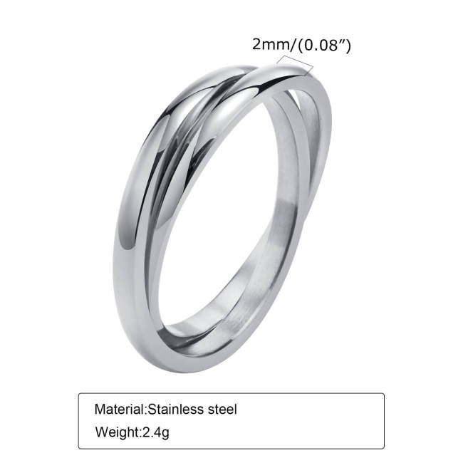 Wholesale Stainless Steel Double Ring Gold