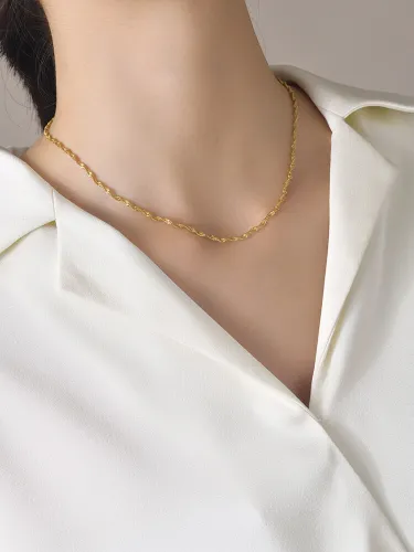 Wholesale Stainless Steel Twist Snake Bone Chain Necklace