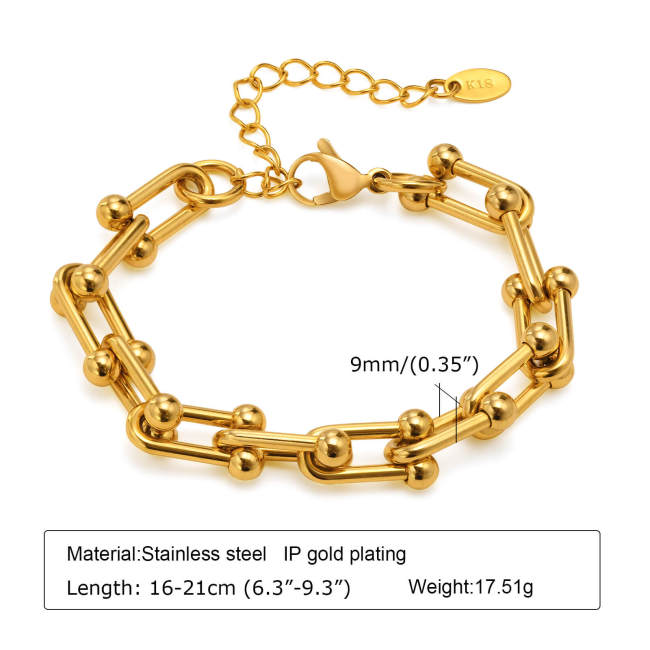 Wholesale Stainless Steel Horseshoe Link Chain Bracelet