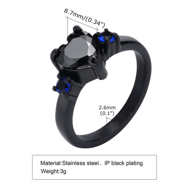 Wholesale Stainless Steel Stunning Black Wedding Rings