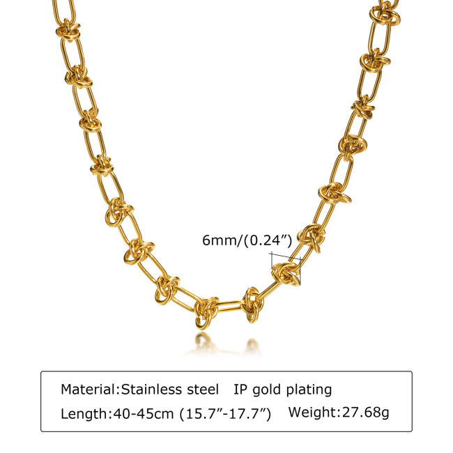 Wholesale Stainless Steel Knot Chain Necklace