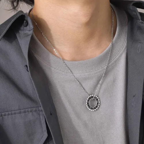 Wholesale Stainless Steel Roman Numeral Gear Pendant