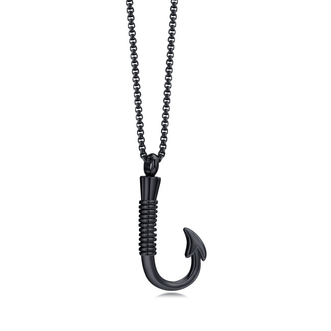 Wholesale Stainless Steel Fish Hook Ashes Cremation Necklace