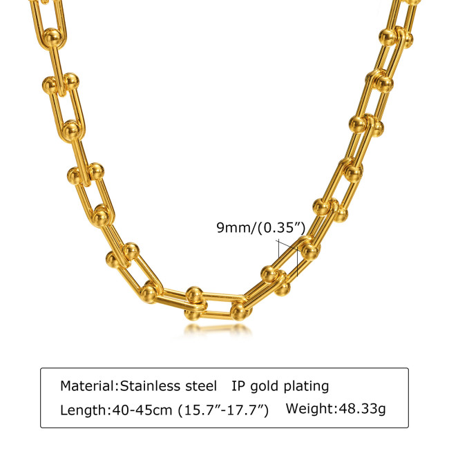 Wholesale Stainless Steel Horseshoe Link Chain Necklace