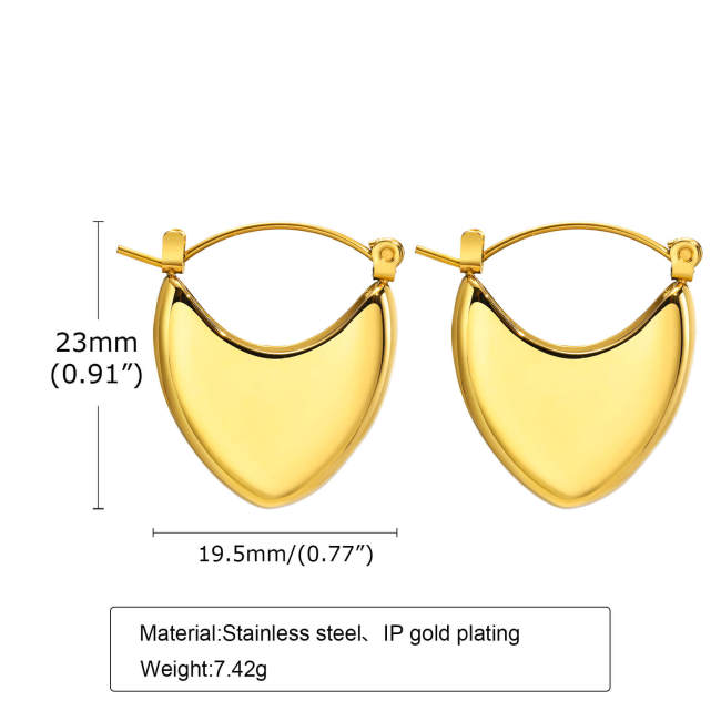 Wholesale Stainless Steel Heart hoop Earrings