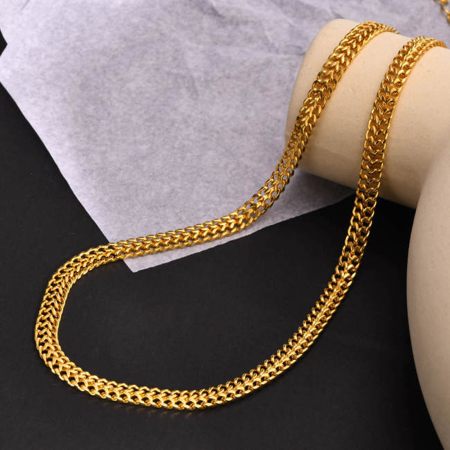 Wholesale Stainless Steel Double-row Chain Necklace