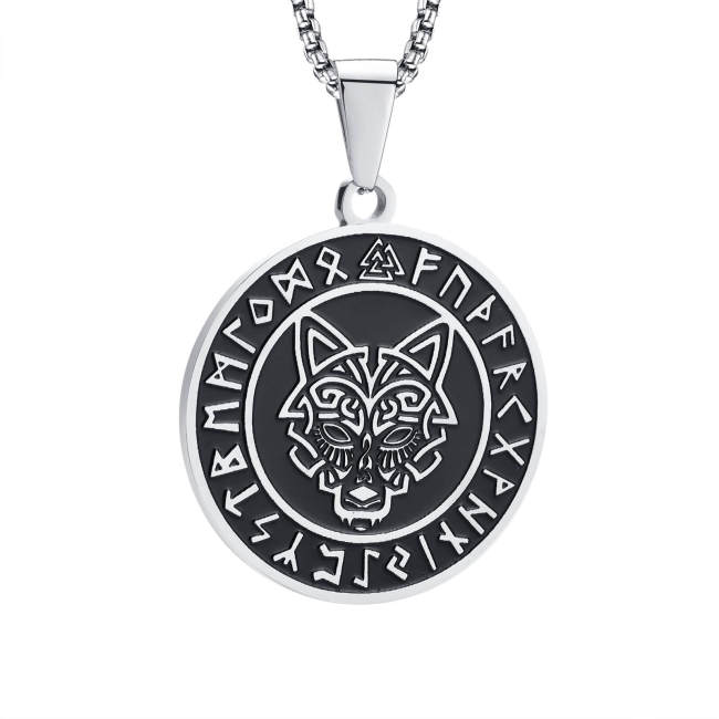 Wholesale Stainless Steel Rune Fenrir Wolf Pendant