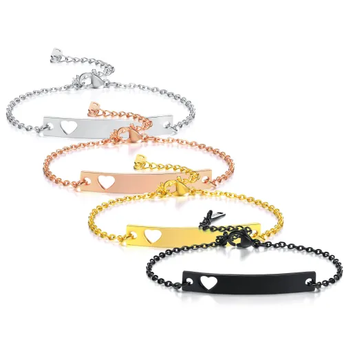 Wholesale Stainless Steel Personalized Dainty Bar Bracelet
