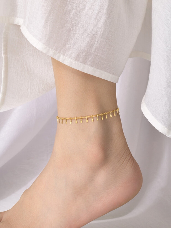 Wholesale Stainless Steel Dainty Fringe Anklet