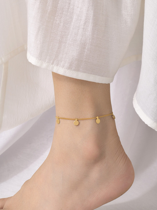 Wholesale Stainless Steel Discs Chain Anklet