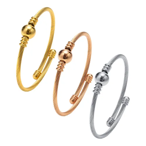 Wholesale Stainless Steel Staggered Wire Bangle