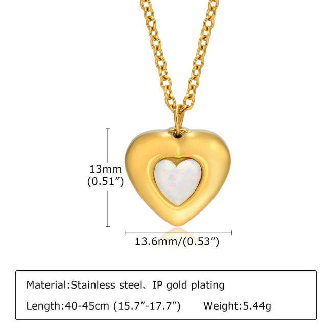 Wholesale Stainless Steel Double Heart Pendant Necklace