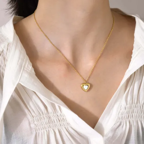Wholesale Stainless Steel Double Heart Pendant Necklace