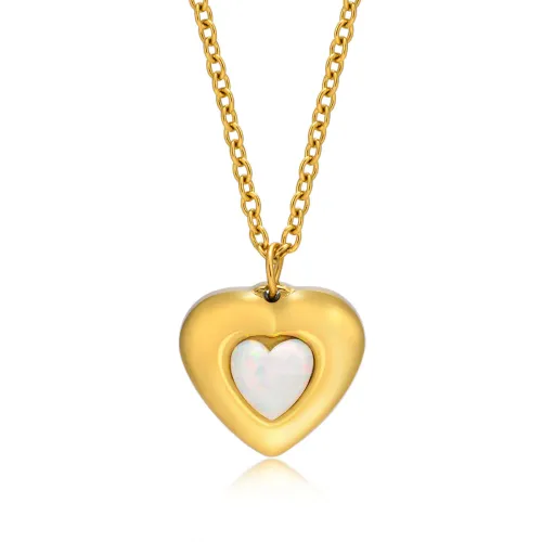 Wholesale Stainless Steel Double Heart Pendant Necklace