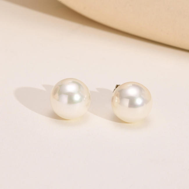 Wholesale 10mm Faux Pearl Bead Ball Stud Earrings