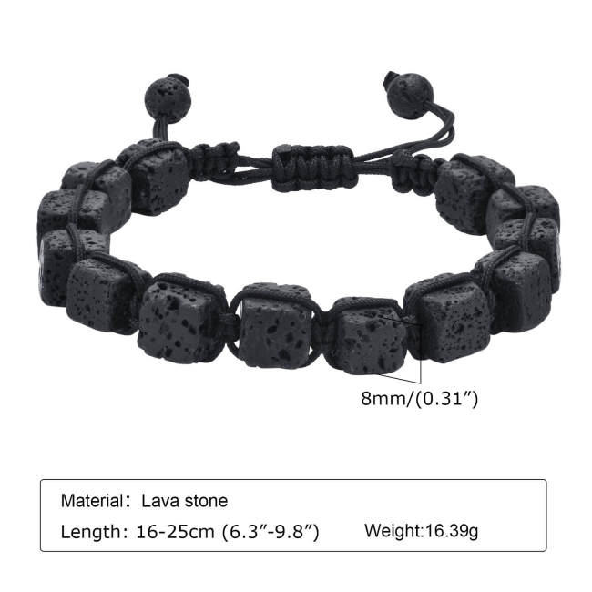 Wholesale Lava Stone Braid Bracelet