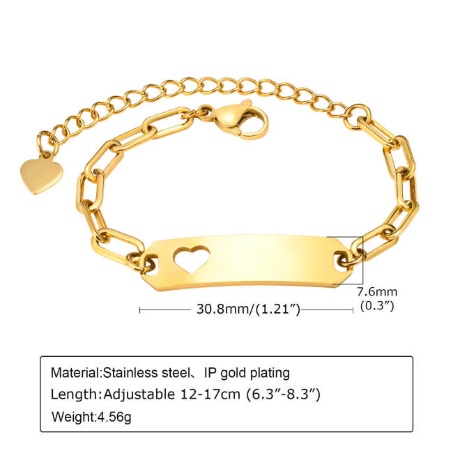 Wholesale Stainless Steel Engraved Child ID Bracelet
