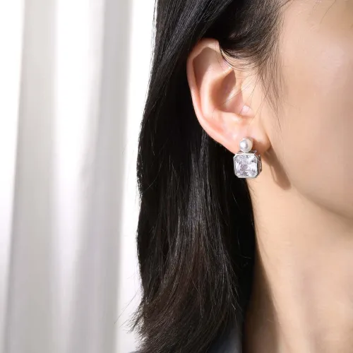 Wholesale Copper CZ and Pearl Earrings