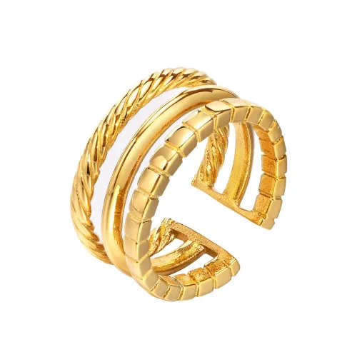 Wholesale Stainless Steel Triple Open Band Ring
