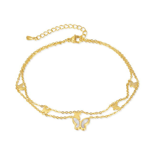 Wholesale Stainless Steel Charming Butterfly Anklet