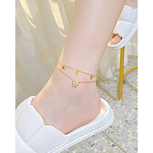 Wholesale Stainless Steel Charming Butterfly Anklet