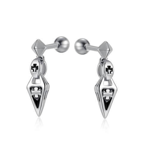 Wholesale Stainless Steel Unique Stud Earring with Cross