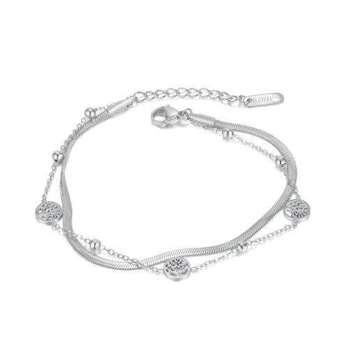 Wholesale Stainless Steel Tree of Life Snake Chain Bracelets