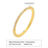 Wholesale Stainless Steel Thin Stackable CZ Ring