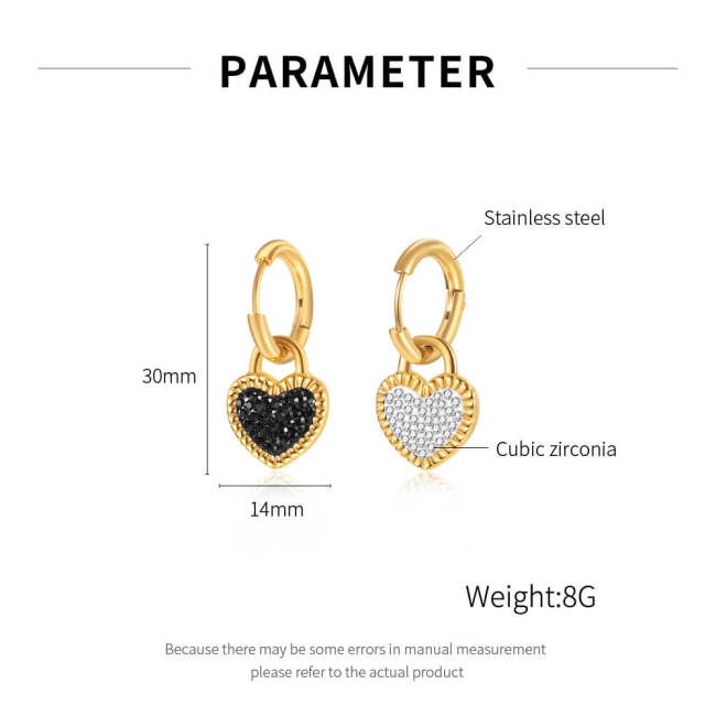Wholesale Stainless Steel Padlock Heart Hoop Earrings