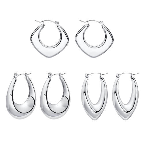 Wholesale Stainless Steel Hollow Hoop Earrings