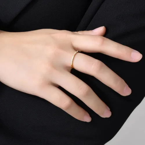 Wholesale Stainless Steel Thin Stackable CZ Ring