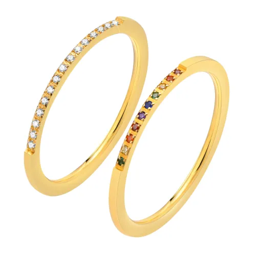 Wholesale Stainless Steel Thin Stackable CZ Ring