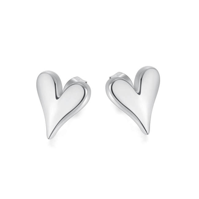 Wholesale Stainless Steel Glod Heart Stud Earrings