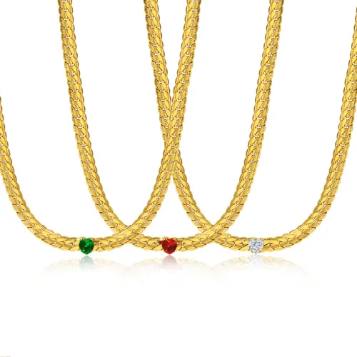 Wholesale Stainless Steel Women NK Link Figaro Necklace