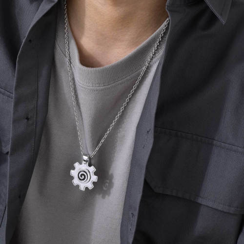 Wholesale Stainless Steel Men's Gear Necklace