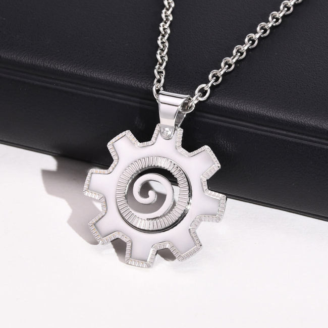 Wholesale Stainless Steel Men's Gear Necklace