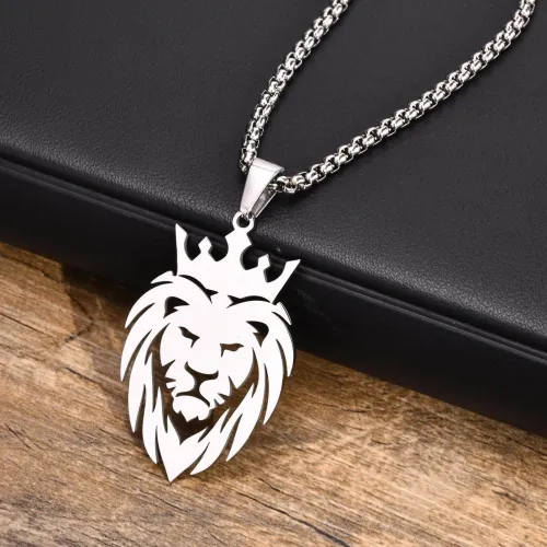 Wholesale Stainless Steel Hollow King Lion Head Pendant