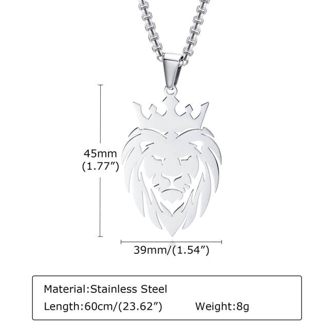 Wholesale Stainless Steel Hollow King Lion Head Pendant