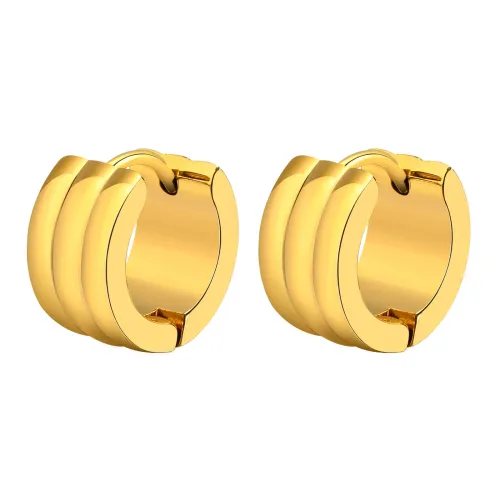 Wholesale Stainless Steel Triple Row Huggie Earrings
