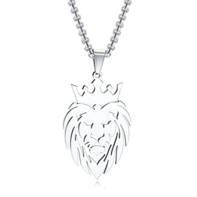 Wholesale Stainless Steel Hollow King Lion Head Pendant