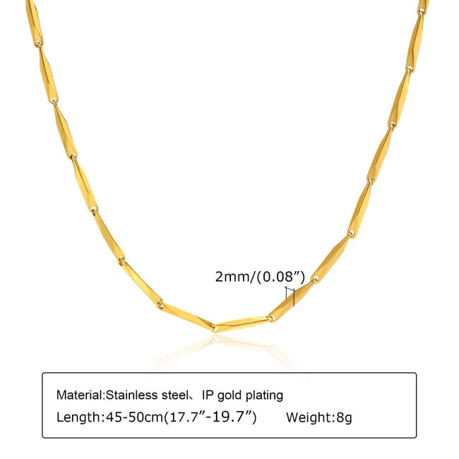 Wholesale Stainless Steel Melon Seed Chain Necklace