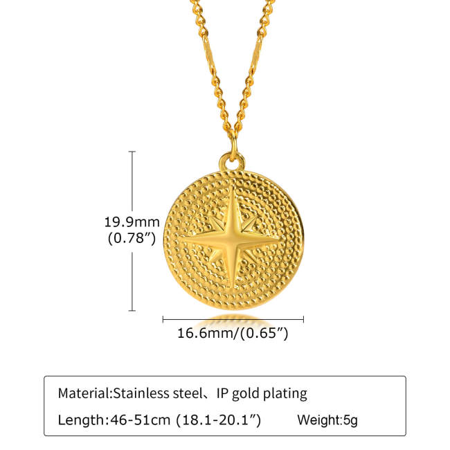 Wholesale Stainless Steel Northern Star Disc Pendant