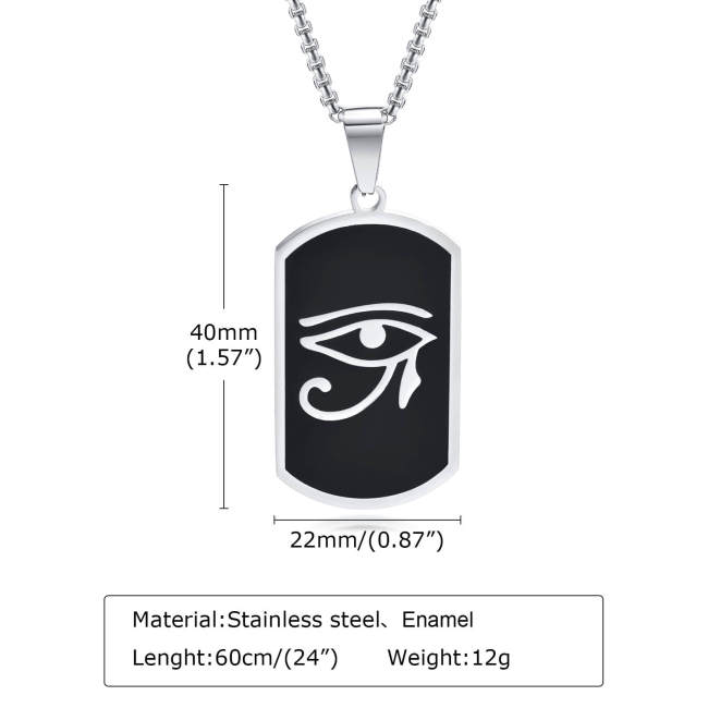 Wholesale Stainless Steel Eye of Horus Dog Tag Pendant