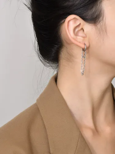 Wholesale Stainless Steel Chain Drop Hoop Earrings